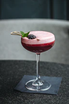 red juice with clear cocktail glass