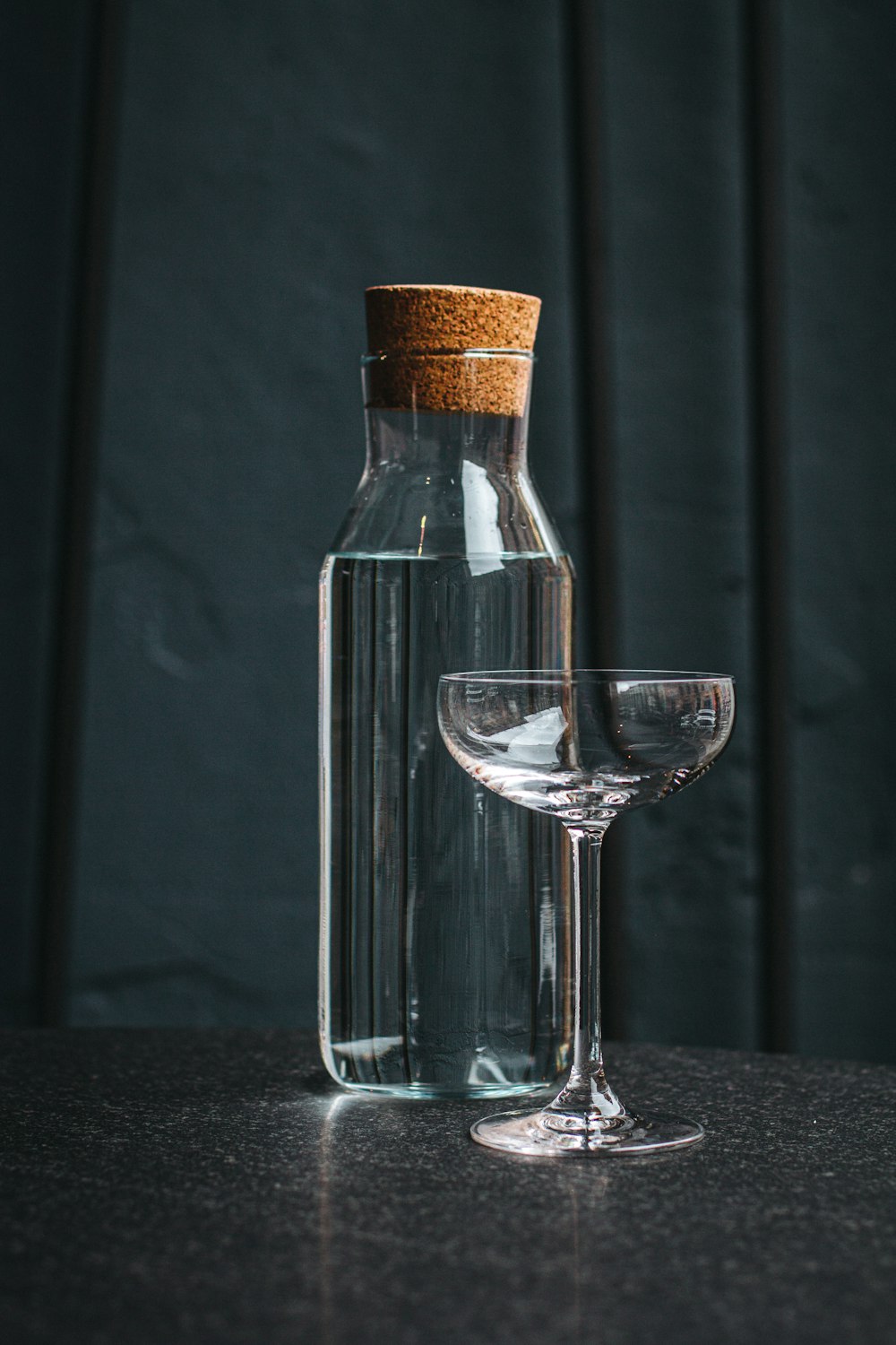 clear glass jar with cork stopper