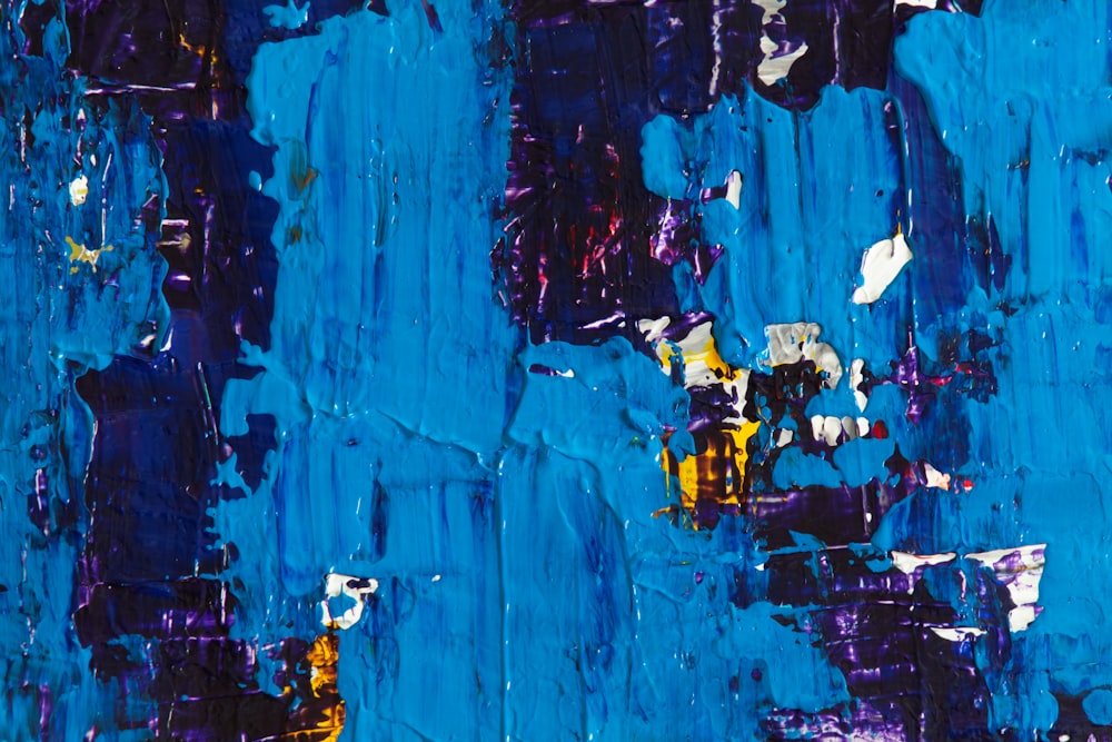 blue and yellow abstract painting