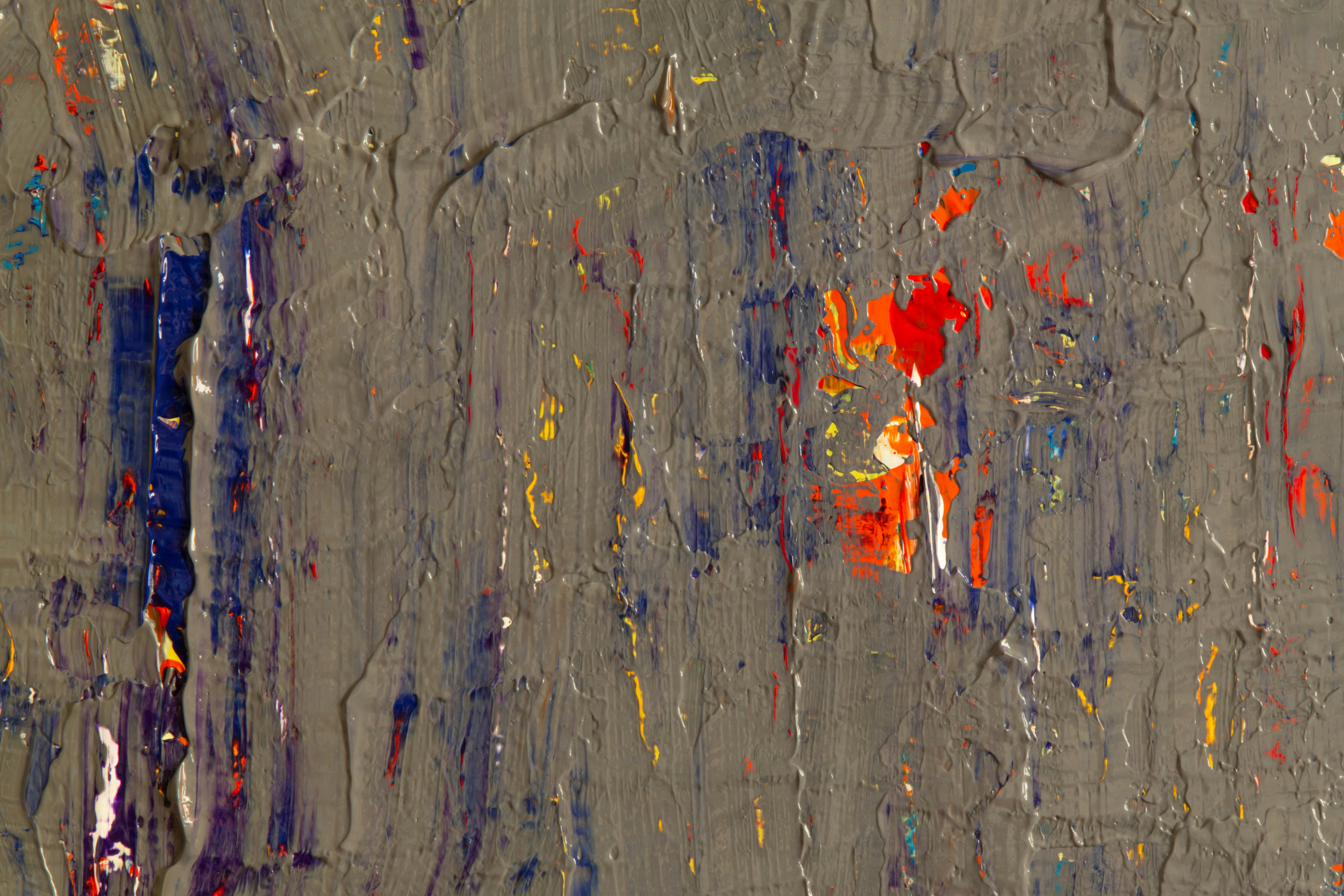 blue red and yellow abstract painting