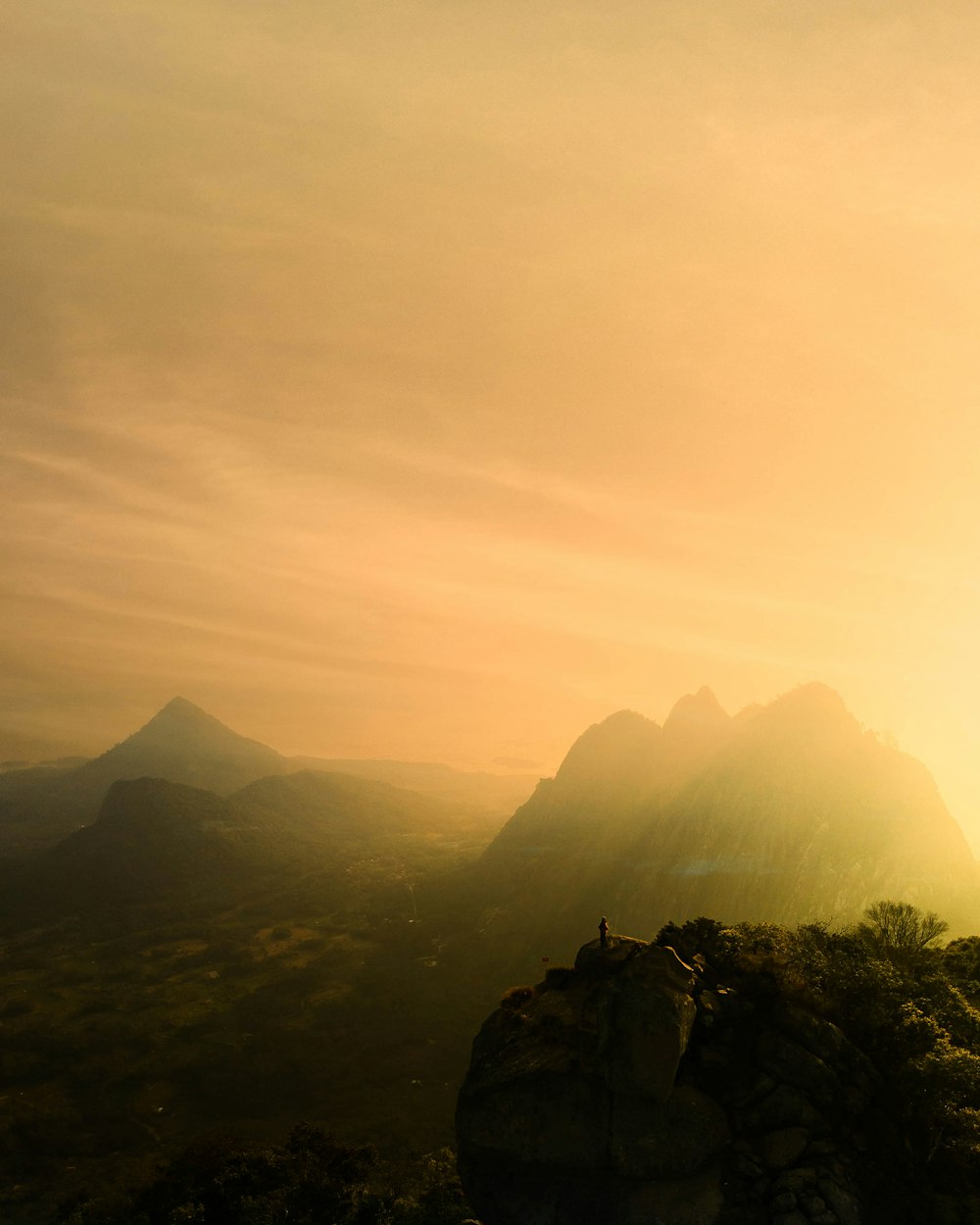 landscape of a mountain at sunrise