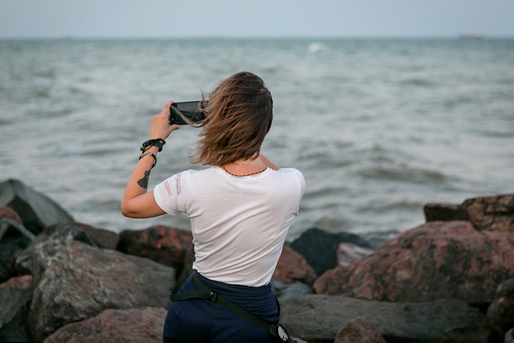 woman using smartphone