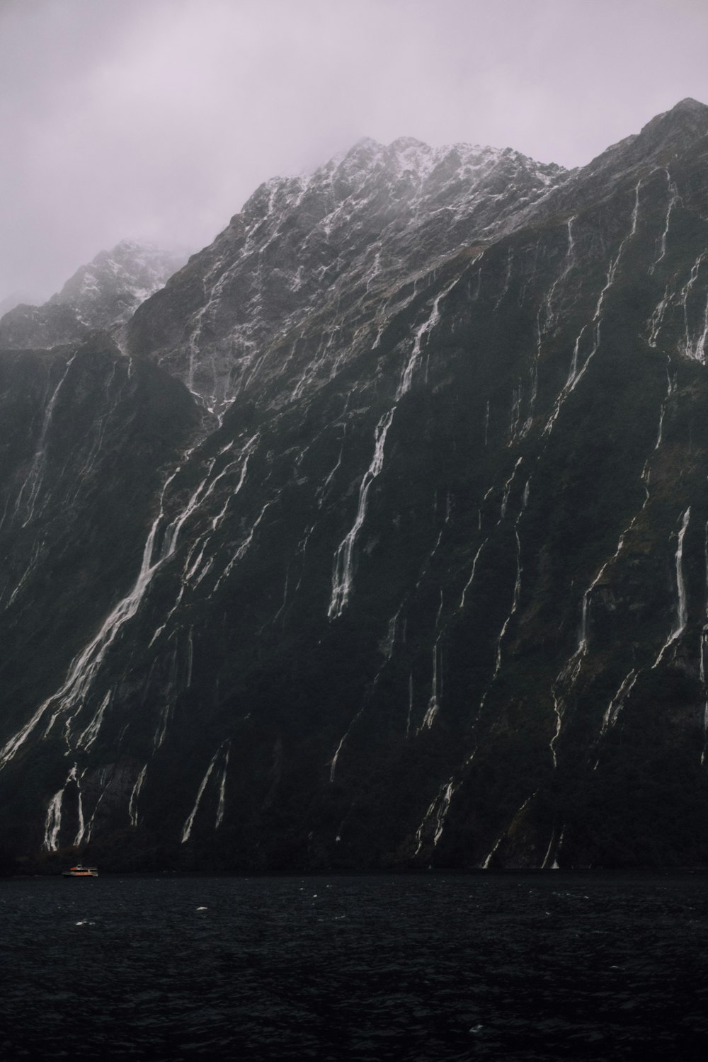black mountain cliff