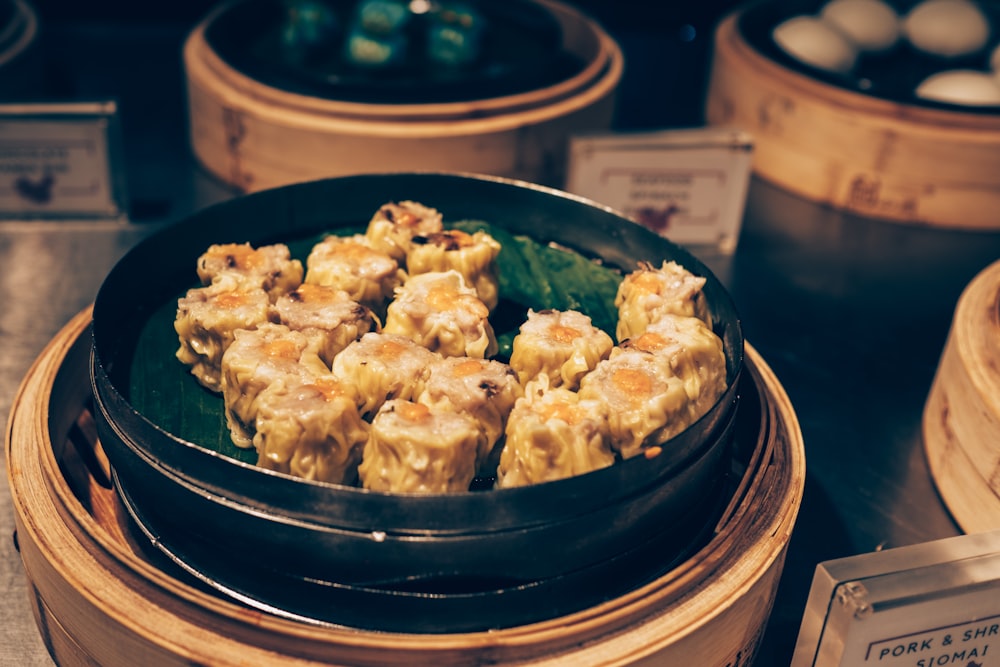 steamed meat on basket