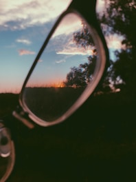 black framed eyeglasses