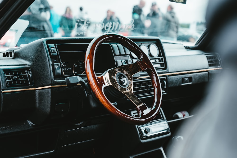 brown and black vehicle interior