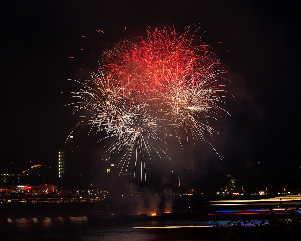 fireworks near building