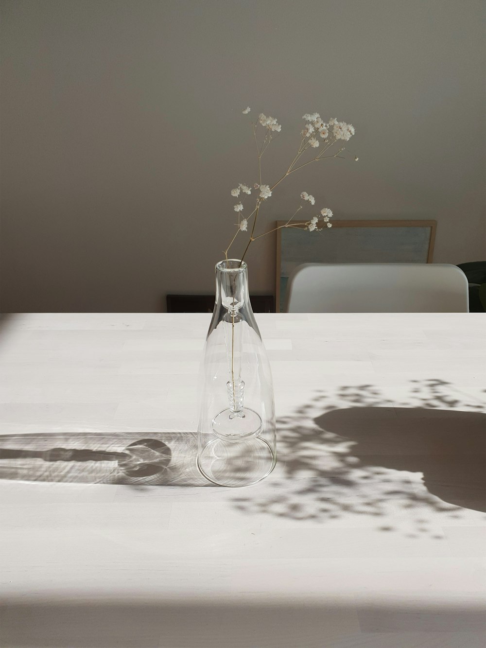 Vase en verre transparent