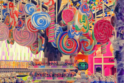 Variedad de dulces y confites coloridos