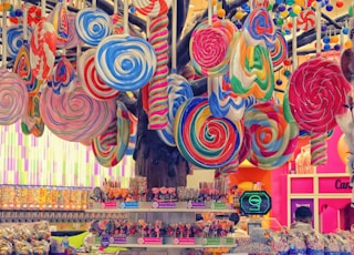 multicolored lollipops