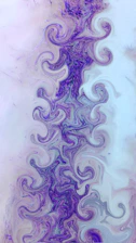 An abstract swirl of deep purple and lavender hues with delicate lace-like patterns softly blending into a satin sheen background.