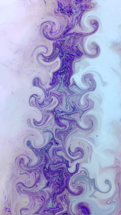 An abstract swirl of deep purple and lavender hues with delicate lace-like patterns softly blending into a satin sheen background.