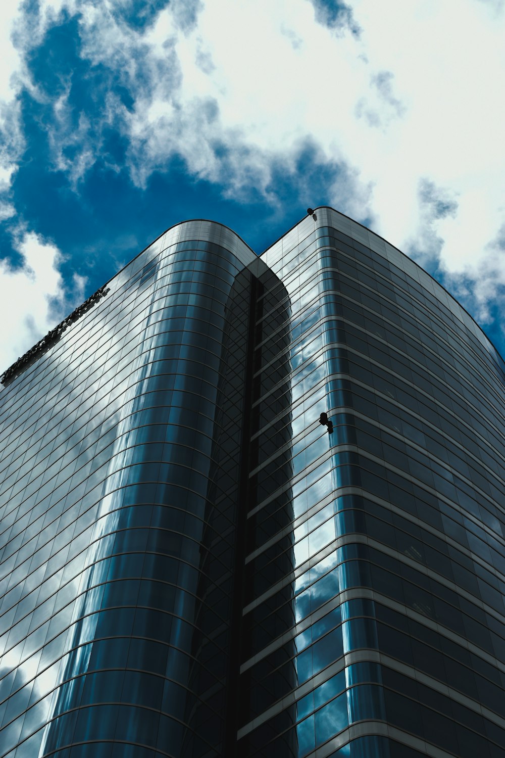 architectural photography of curtained glass building