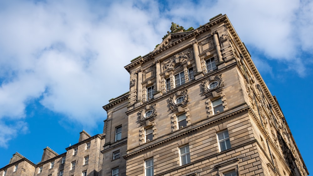 low angle photography of brown structure