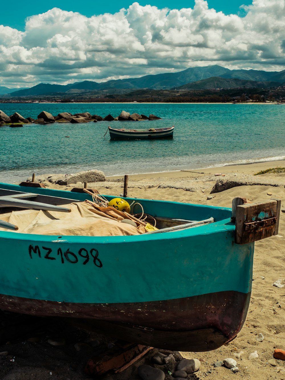 blue boat