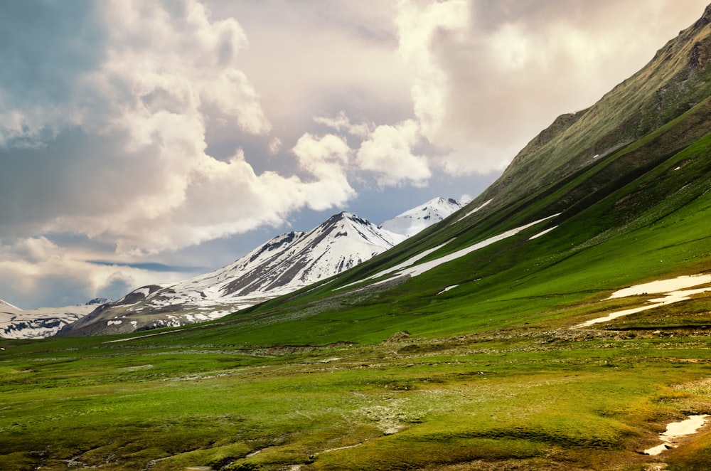 mountain ranges covered in snow