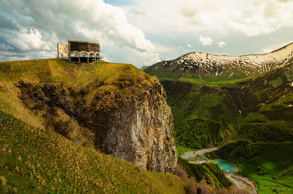 brown and green cliff