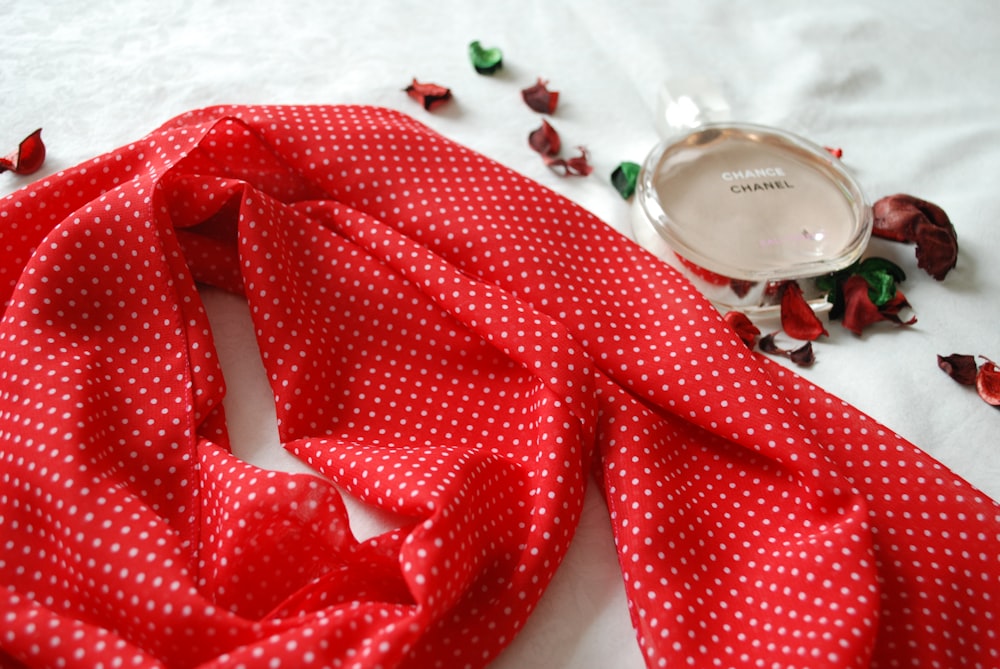 red and white scarf