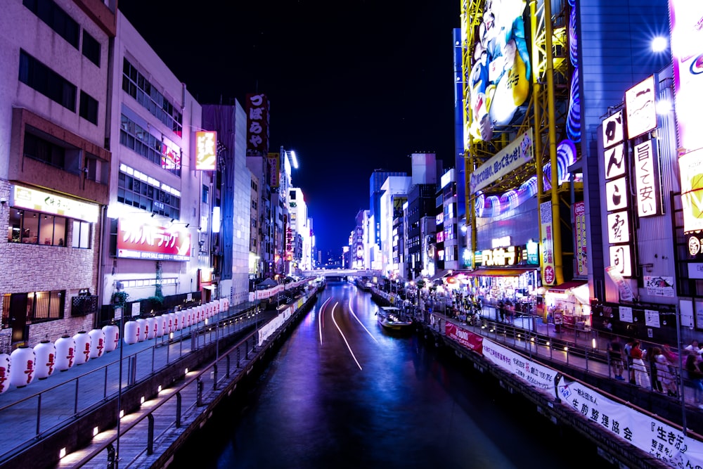 lighted buildings during nighttime