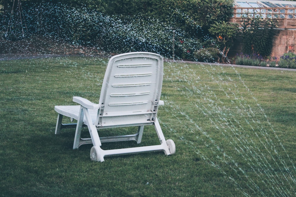 white outdoor lounger