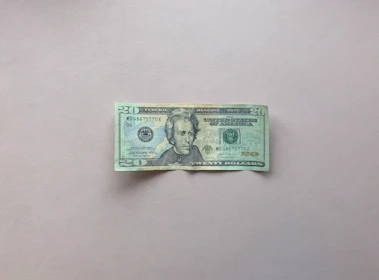 Macro shot of the fine print and watermark on a US twenty-dollar bill under bright light.
