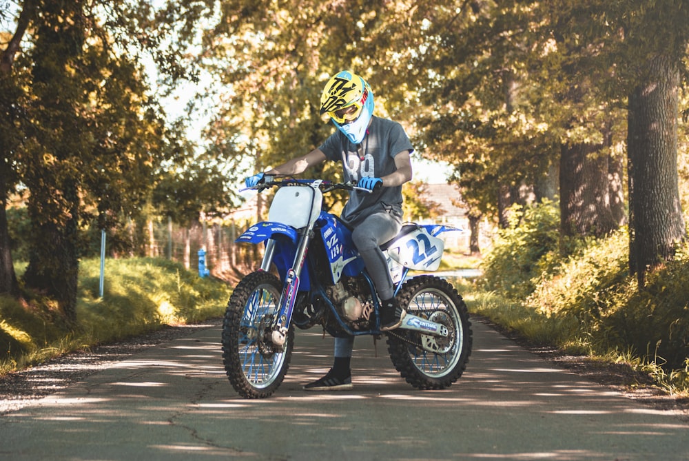 man riding dirt bike