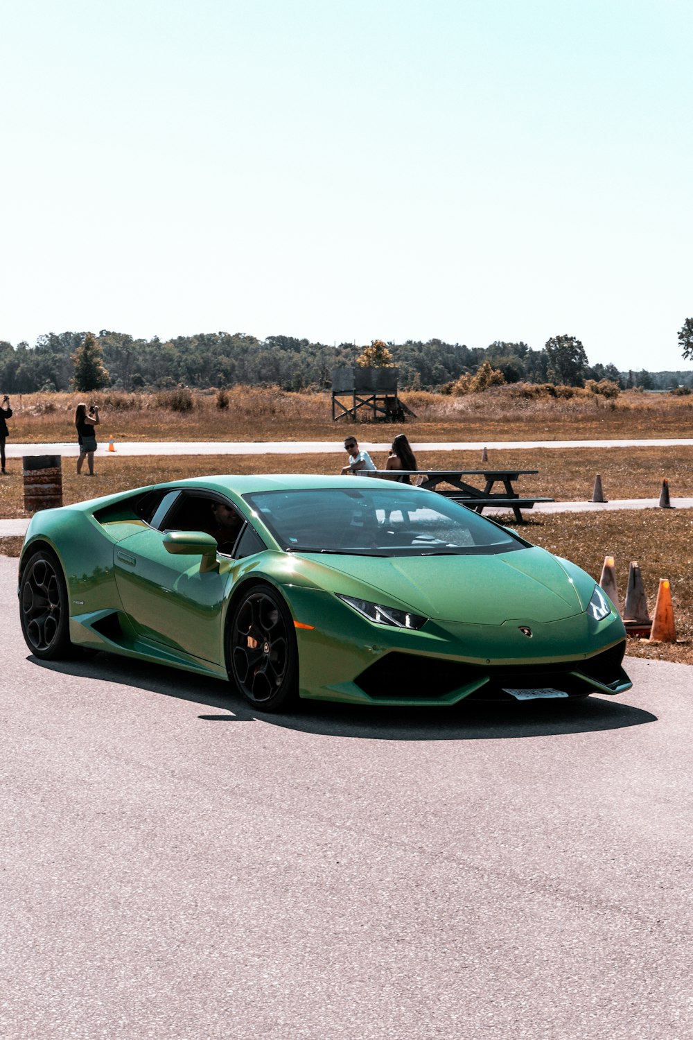 green sports car