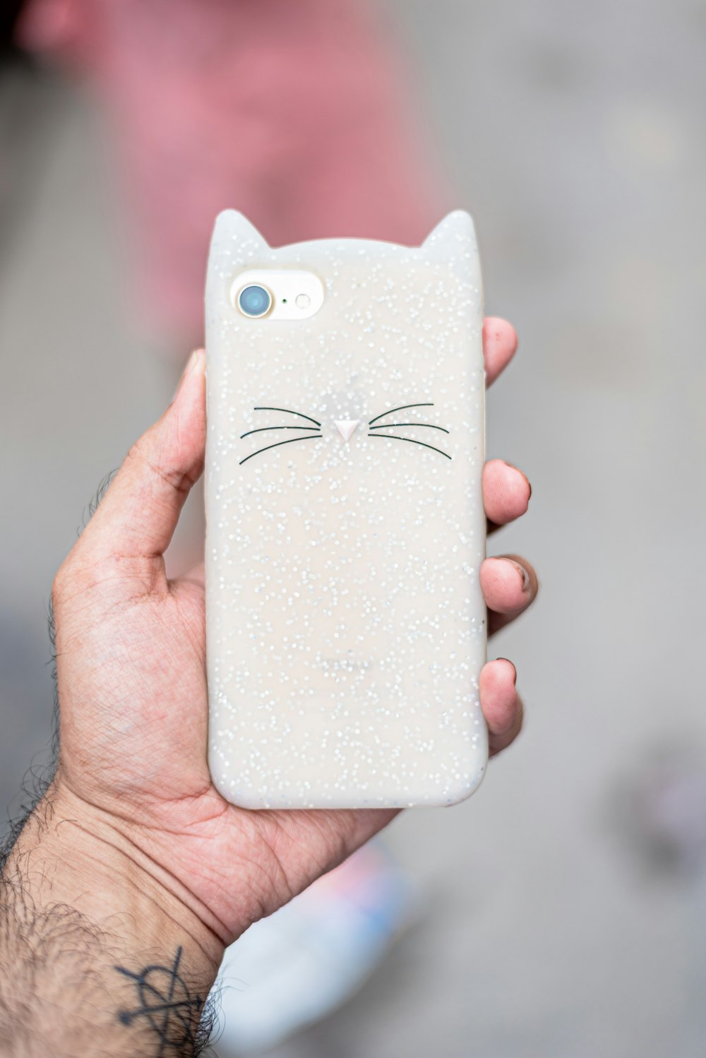 white cat mobile phone case