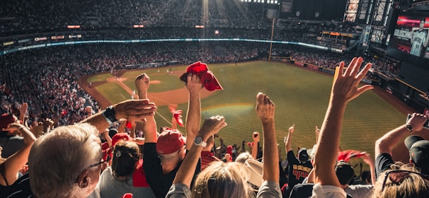 people watching baseball