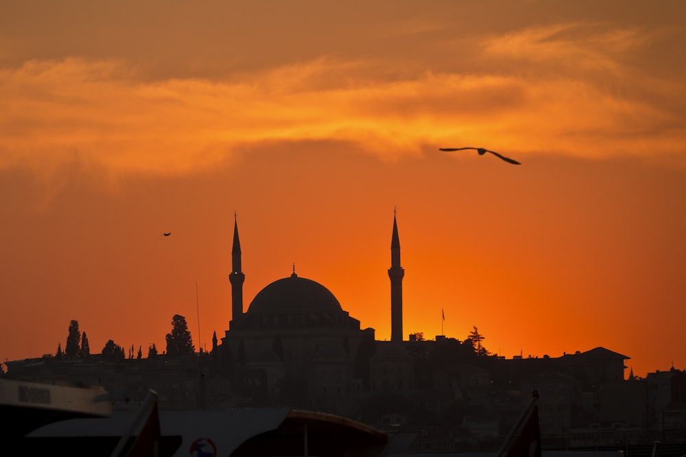 silhouette of dome building