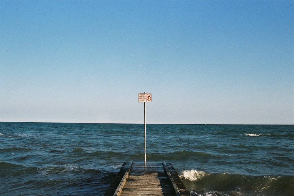 wavy sea towards the dock