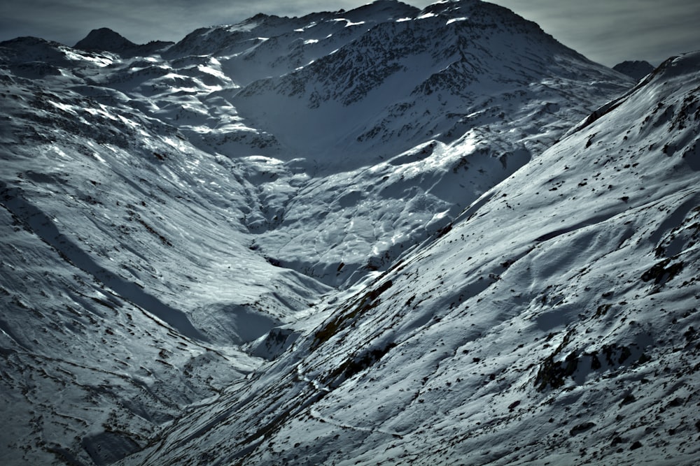 white snow covering mountain slope