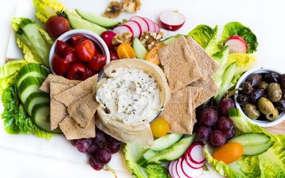 variety of food platter zoom background