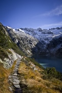 calm water near mountain