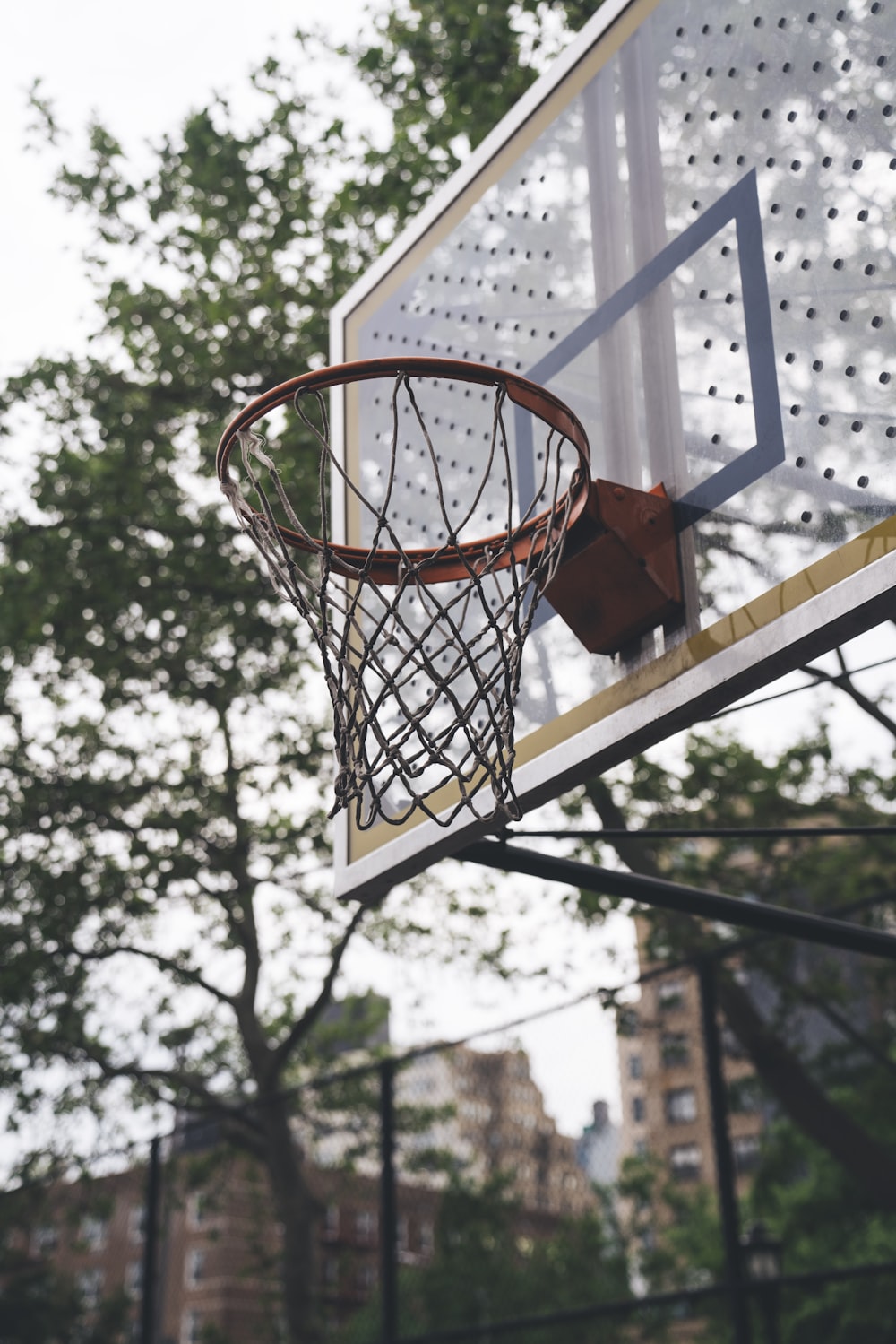 red and white basketball system