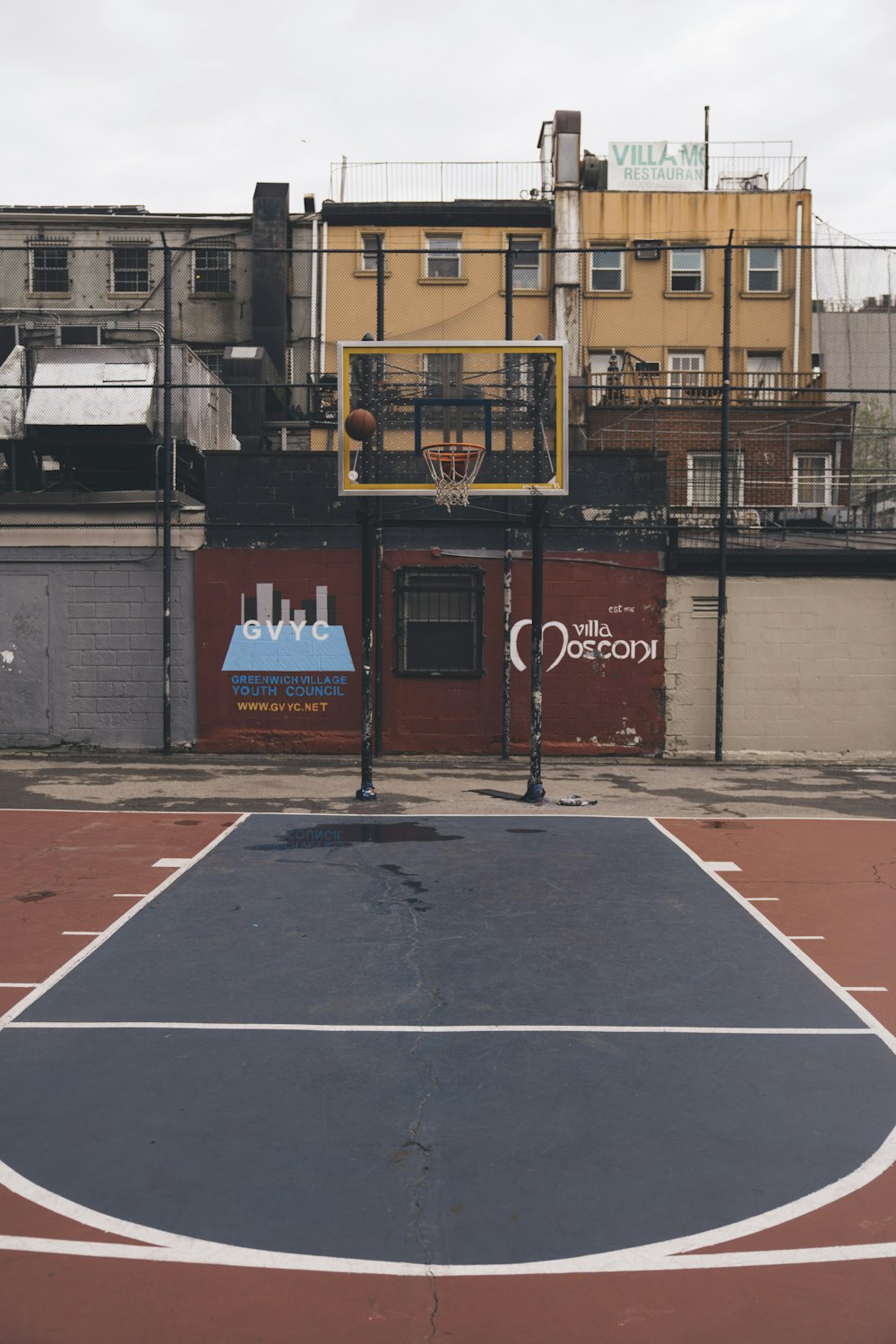 yellow and black basketball hoop