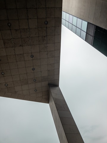 Aerial view of a modern concrete flooring installation.