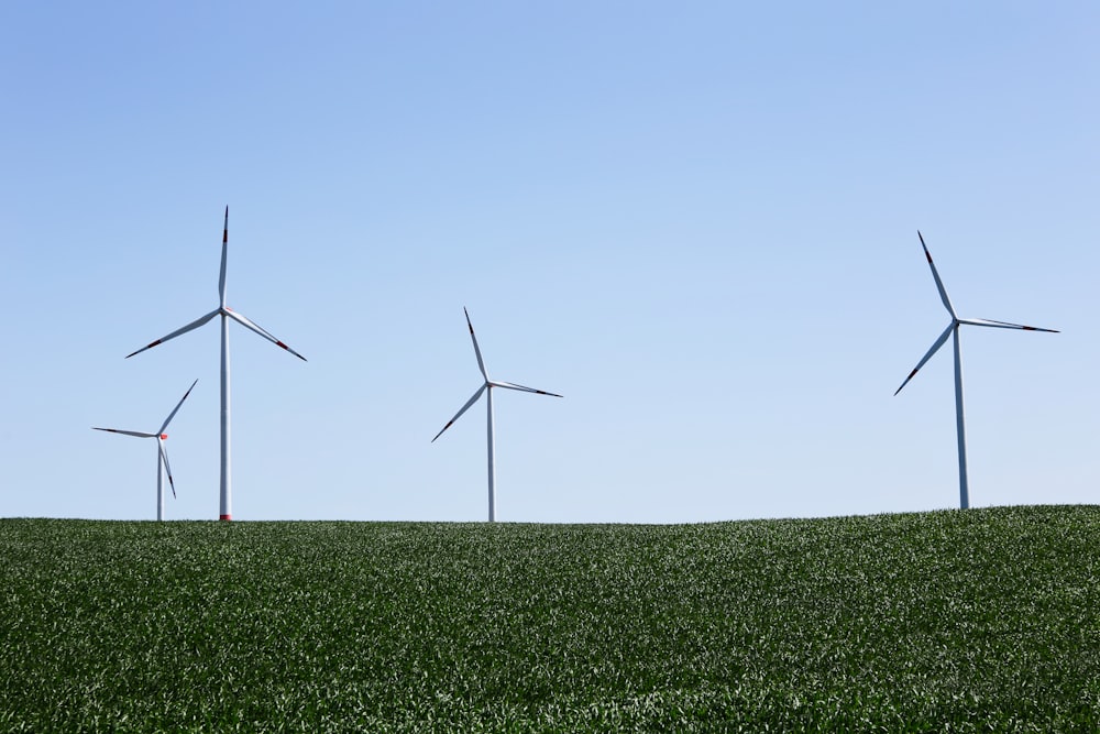 four wind turbines