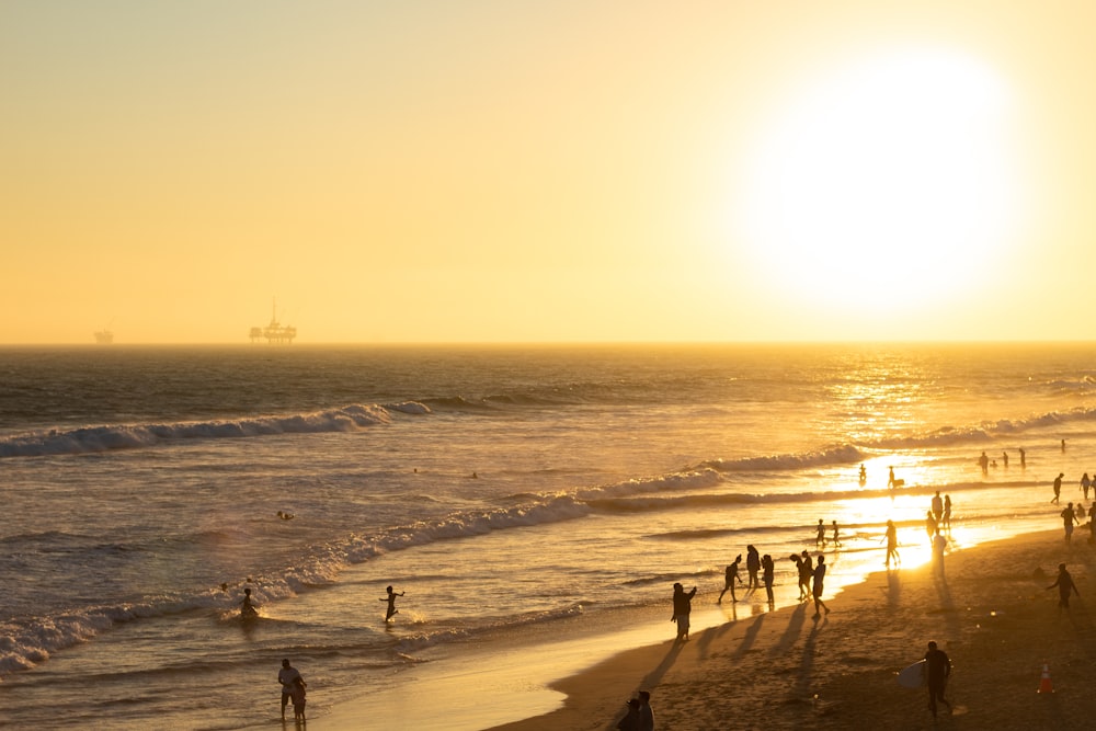 group of people on shore