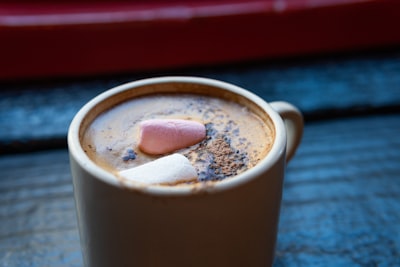 white ceramic mug with coffee mug hot chocolate google meet background