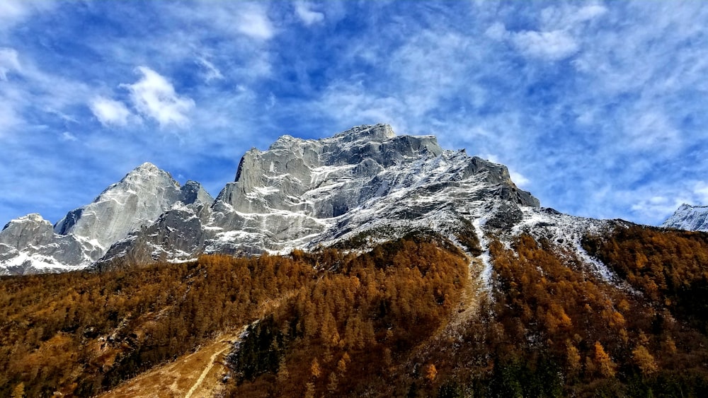 Landschaftsfoto eines schneebedeckten Berges während des Tages