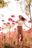 Soft-focus image of a person standing in nature, embodying calm after trauma.