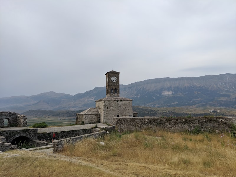 Arquitectura de piedra en Gjirokastra en Albania