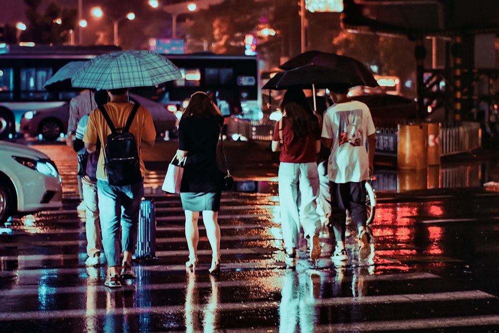 person holding black umbrella