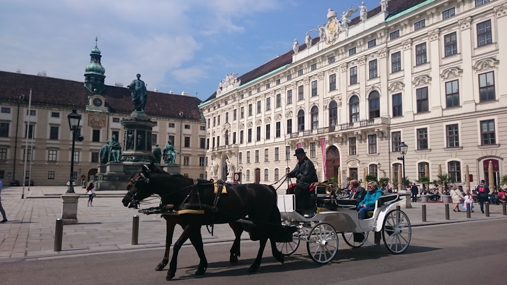 people riding carriage