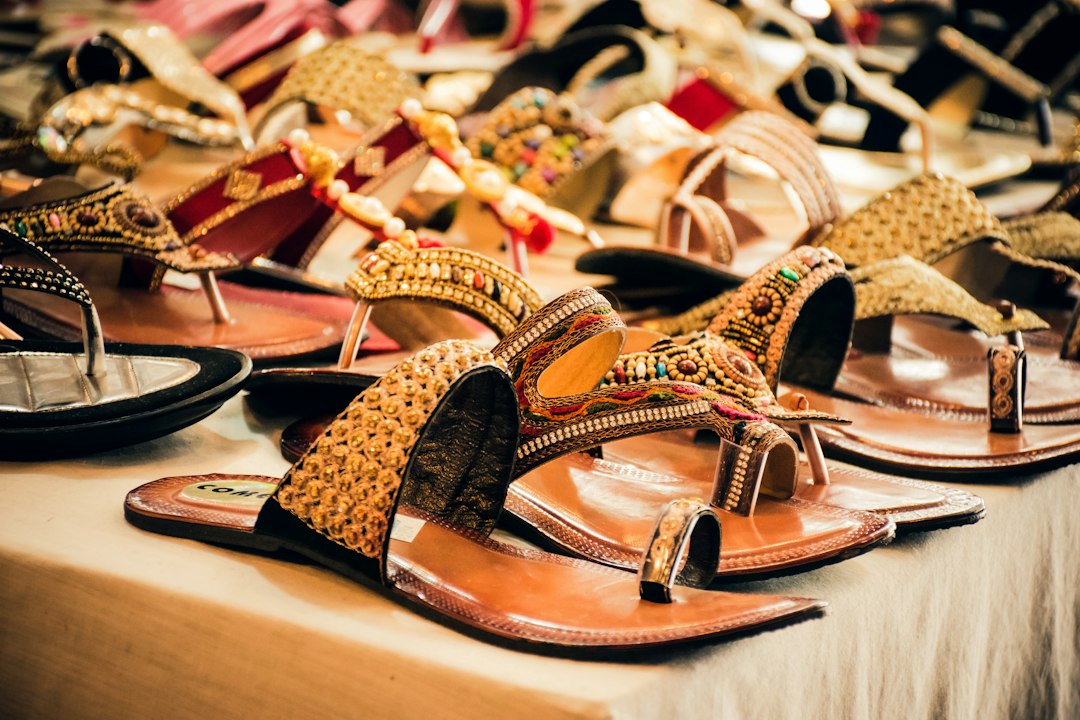 leather sandals pair