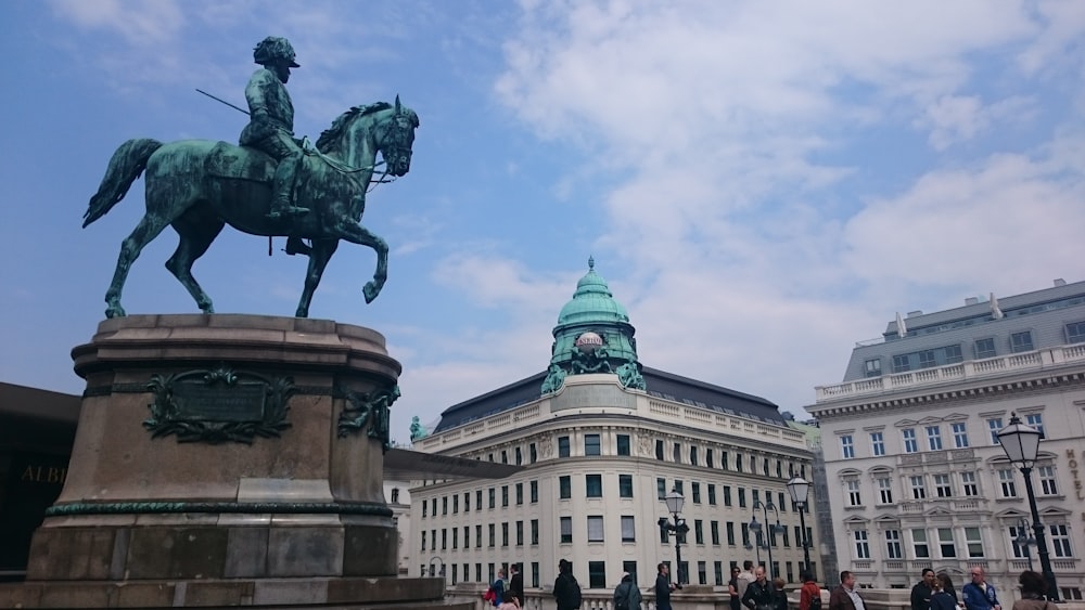 man riding horse statue