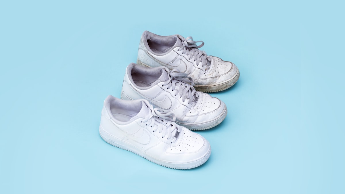Pair of clean white sneakers