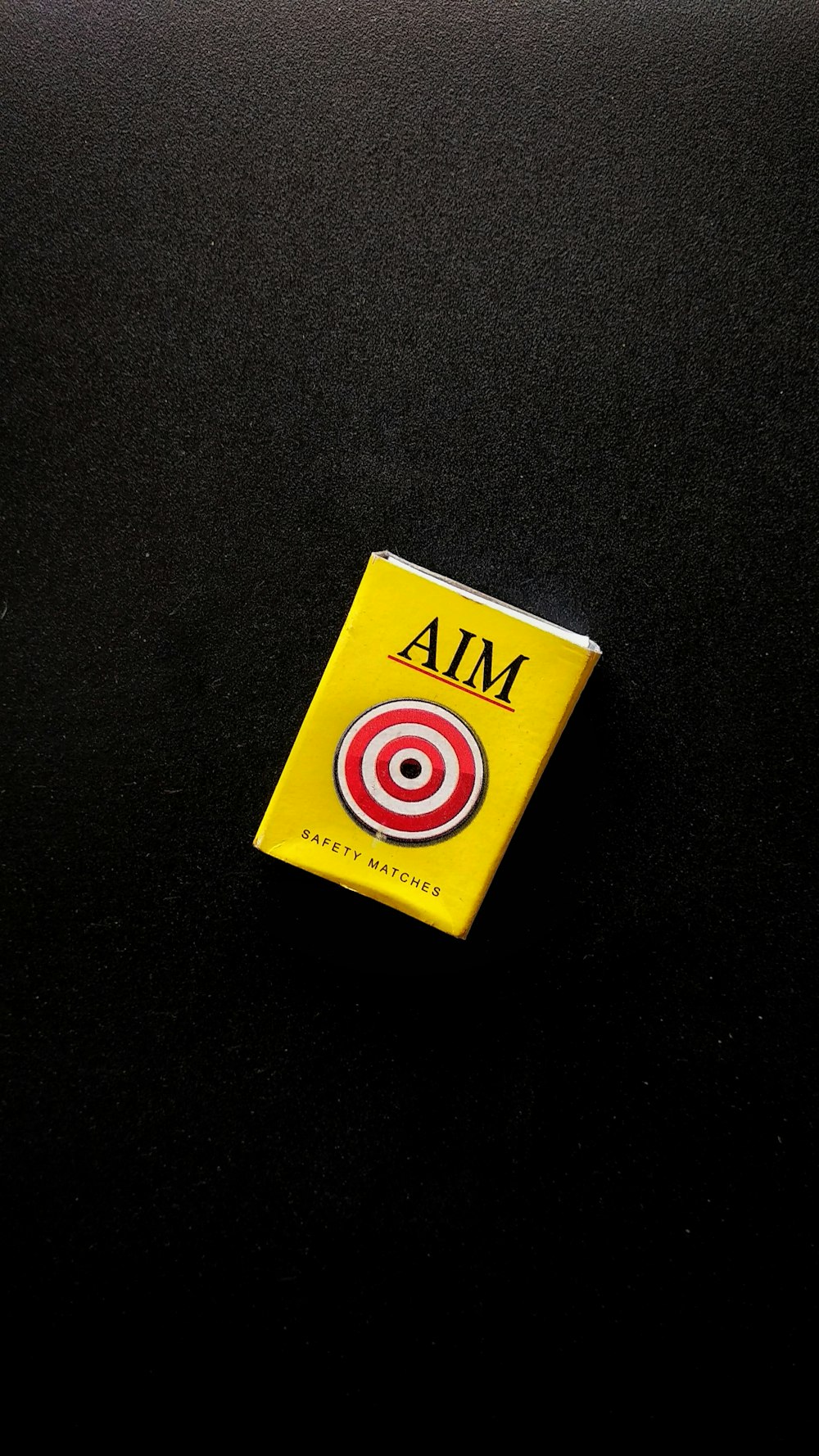 yellow Aim safety match box