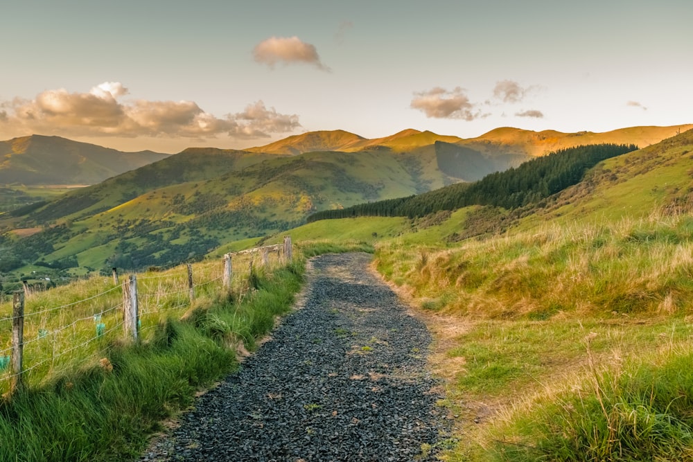 unpaved road at the hill